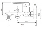 Змішувач для ванни з коротким виливом Koer KB-40028-07 (KR5308)