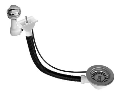 Злив для кухонної мийки (автомат) з горизонтальним переливом PUFS113DR-CP 11/2