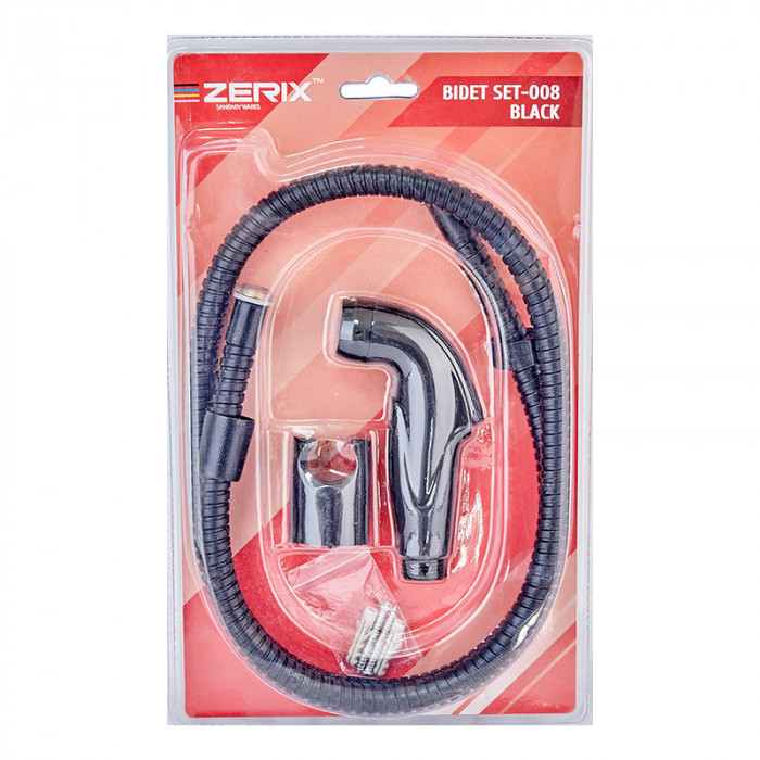Набір для душу гігієнічного Zerix Bidet SET-008 Black (колір чорний) (ZX4914)