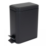 Відро для сміття з плавним закриттям прямокутне ZERIX SANSA-TC0105 BLACK 5 л (колір чорний) (ZX5894)