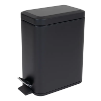 Відро для сміття з плавним закриттям прямокутне ZERIX SANSA-TC0105 BLACK 5 л (колір чорний) (ZX5894)