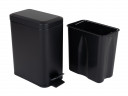 Відро для сміття з плавним закриттям прямокутне ZERIX SANSA-TC0105 BLACK 5 л (колір чорний) (ZX5894)