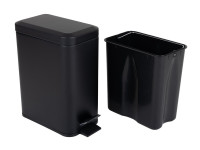 Відро для сміття з плавним закриттям прямокутне ZERIX SANSA-TC0105 BLACK 5 л (колір чорний) (ZX5894)