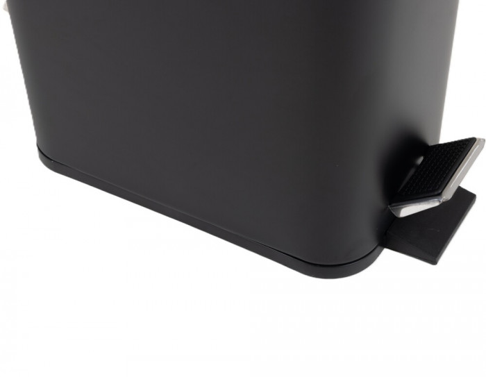 Відро для сміття з плавним закриттям прямокутне Zerix Sansa-TC0105 Black 5 л колір чорний (ZX5894)