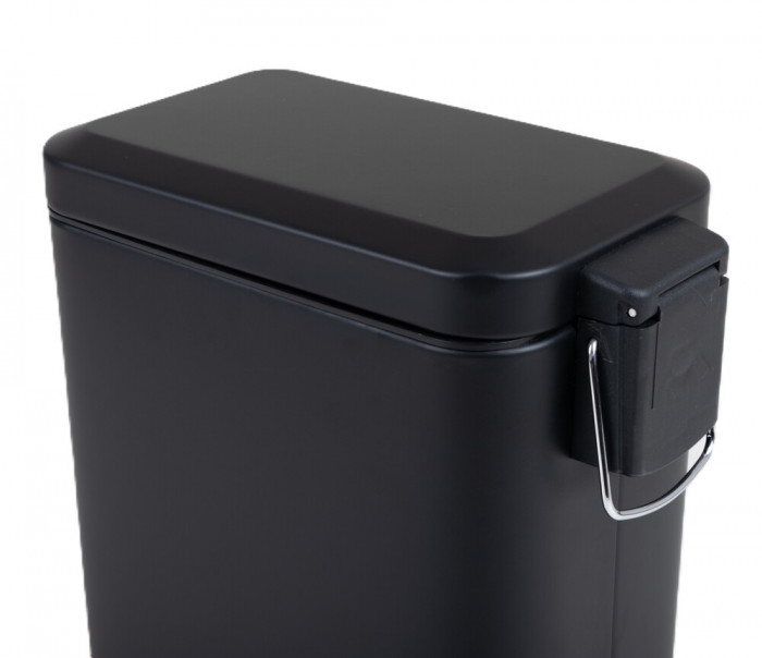 Відро для сміття з плавним закриттям прямокутне Zerix Sansa-TC0105 Black 5 л колір чорний (ZX5894)