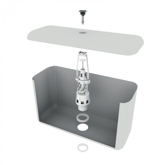 Арматура спускна Zerix AS-01 з одним режимом зливу (хромована кнопка) (ZX4965)