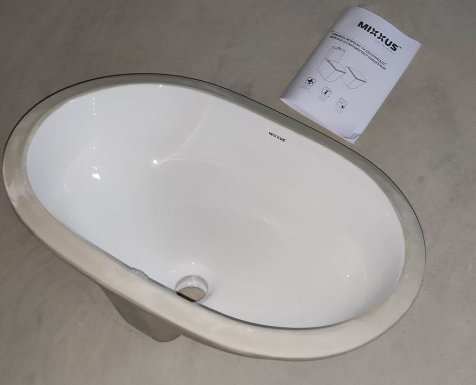 Раковина врізна під стільницю MIXXUS PREMIUM ELLIPSE-1701 570х385х205mm (перелив) (MP6566)