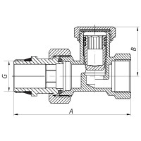 Вентиль прямий 1/2x1/2 "антіпротічка" Koer KR.904-Gi (KR0176)