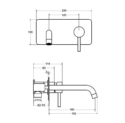Змішувач до умивальника ILLUSION хром (прихованого монтажу)