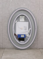 Дзеркало MIXXUS PLAIN MV02-50x70 з LED Touch, Anti-fog, димером, рег. яскравості, годинником (MI6010)