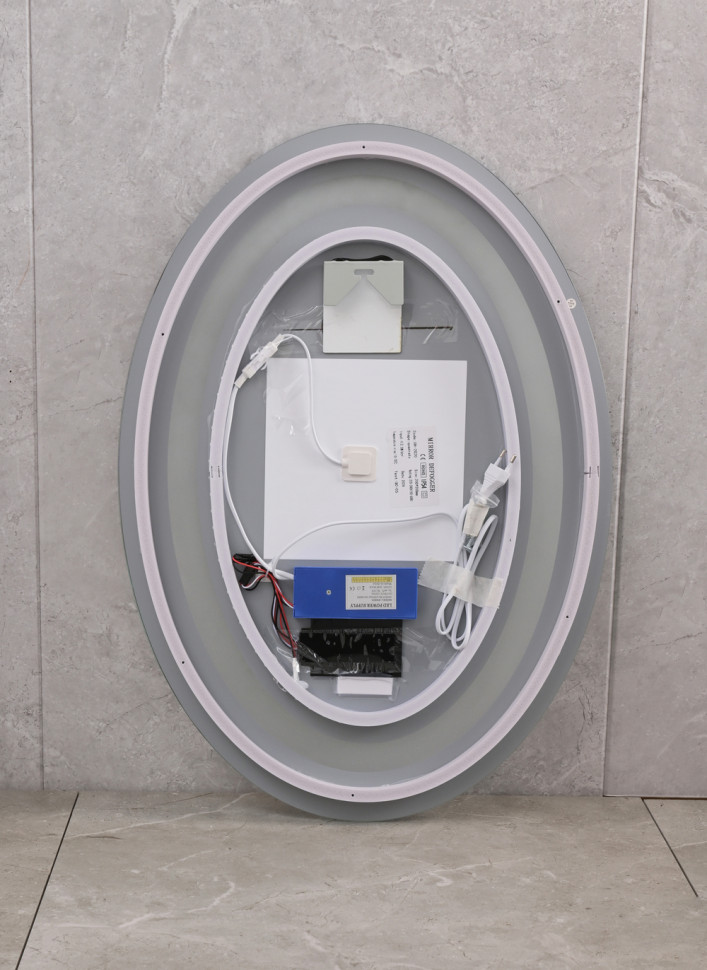 Дзеркало Mixxus PLAIN MV02-50x70 з Led Touch, Anti-fog, димером, регулятором яскравості, годинником (MI6010)
