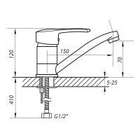 Змішувач для умивальника Zerix PAN-B 135 (ZX0184)