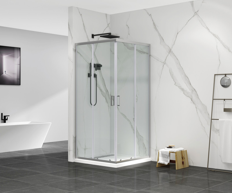 Душова кабіна без піддону MIXXUS PREMIUM DIVERSE SC02-90x90x195-TR CHROME прозоре скло 5мм (MI6861)