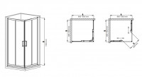 Душова кабіна без піддону MIXXUS PREMIUM DIVERSE SC02-90x90x195-TR CHROME прозоре скло 5мм (MI6861)
