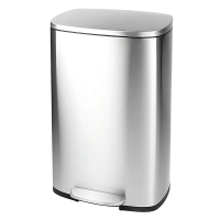Відро для сміття з плавним закриттям прямокутне MIXXUS BEVEL-TC0112 SS COLOR 12л (колір нержавійка) (MI7087)