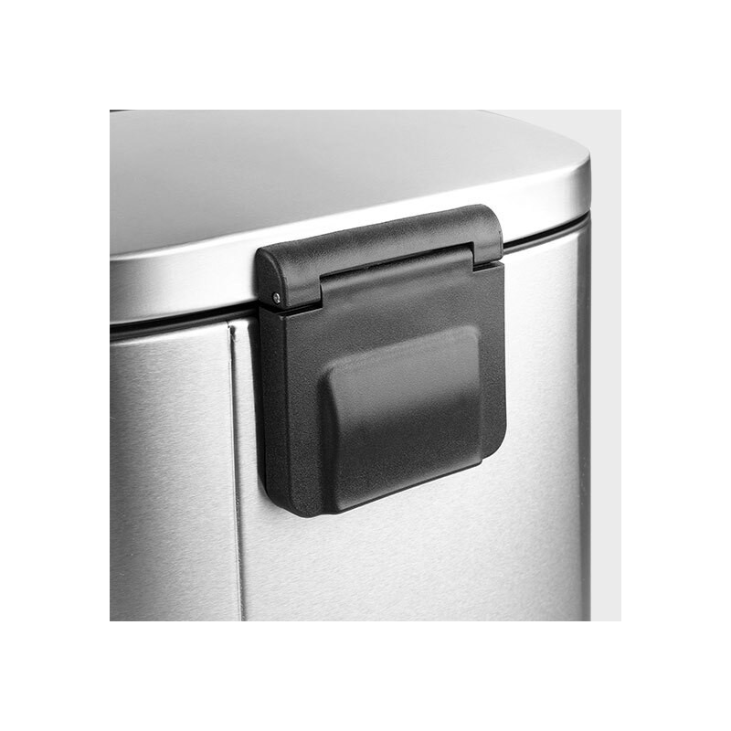 Відро для сміття з плавним закриттям прямокутне MIXXUS BEVEL-TC0112 SS COLOR 12л (колір нержавійка) (MI7087)
