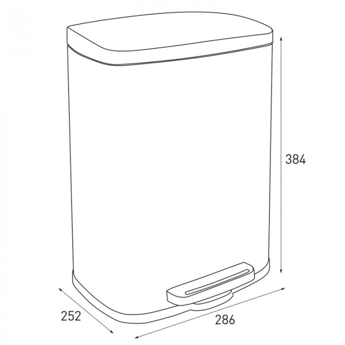 Відро для сміття з плавним закриттям прямокутне Mixxus Bevel-TC0112 SS Color 12л колір наржавійка (MI7087)