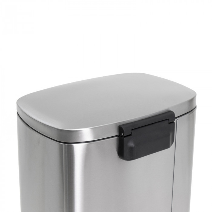 Відро для сміття з плавним закриттям прямокутне Mixxus Bevel-TC0112 SS Color 12л колір наржавійка (MI7087)