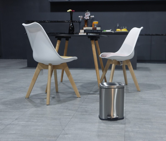 Відро для сміття з плавним закриттям прямокутне Mixxus Bevel-TC0112 SS Color 12л колір наржавійка (MI7087)