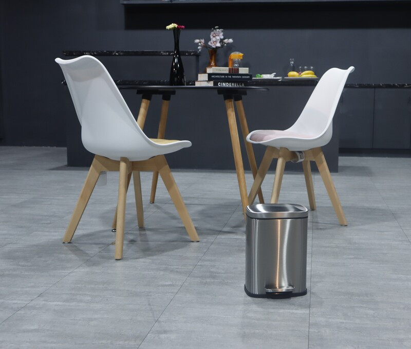 Відро для сміття з плавним закриттям прямокутне MIXXUS BEVEL-TC0112 SS COLOR 12л (колір нержавійка) (MI7087)