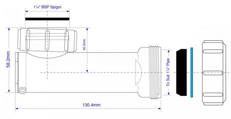 Сифон для умивальника з самозакриваючим клапаном 1 1/4'' h62мм WHB1-32