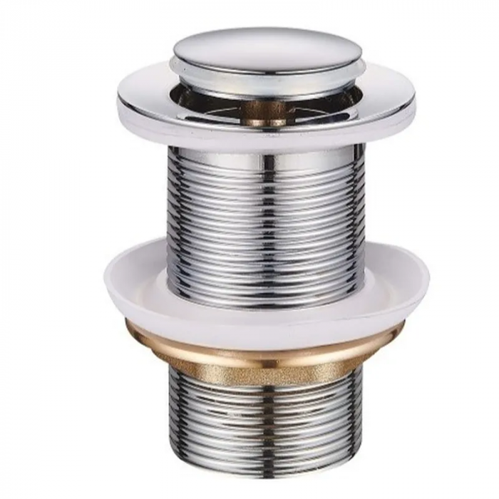 Донний клапан для раковини без переливу Mixxus POP-UP-06 автоматичний (Click-Clack) (Колір хром) 1 1/4'' (MI6138)