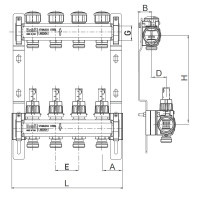 Колектор з витратоміром та термостатичними клапанами Roho R804-11 - 1"х 11 вих. (RO0043)