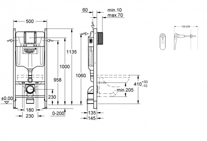 Система інсталяції для унітазу 2 в 1 Grohe Rapid SL (UA388400WG)