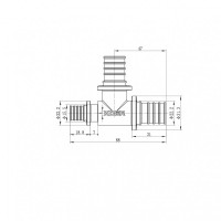 Трійник перехідний Koer KA.T25-25-16 - 25(3.5mm) x 25(3.5mm) x 16(2.2mm) (KR4893)