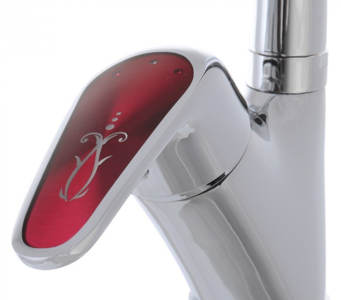 Змішувач для кухні Haiba Magic 011 з червоною ручкою (HB0699)