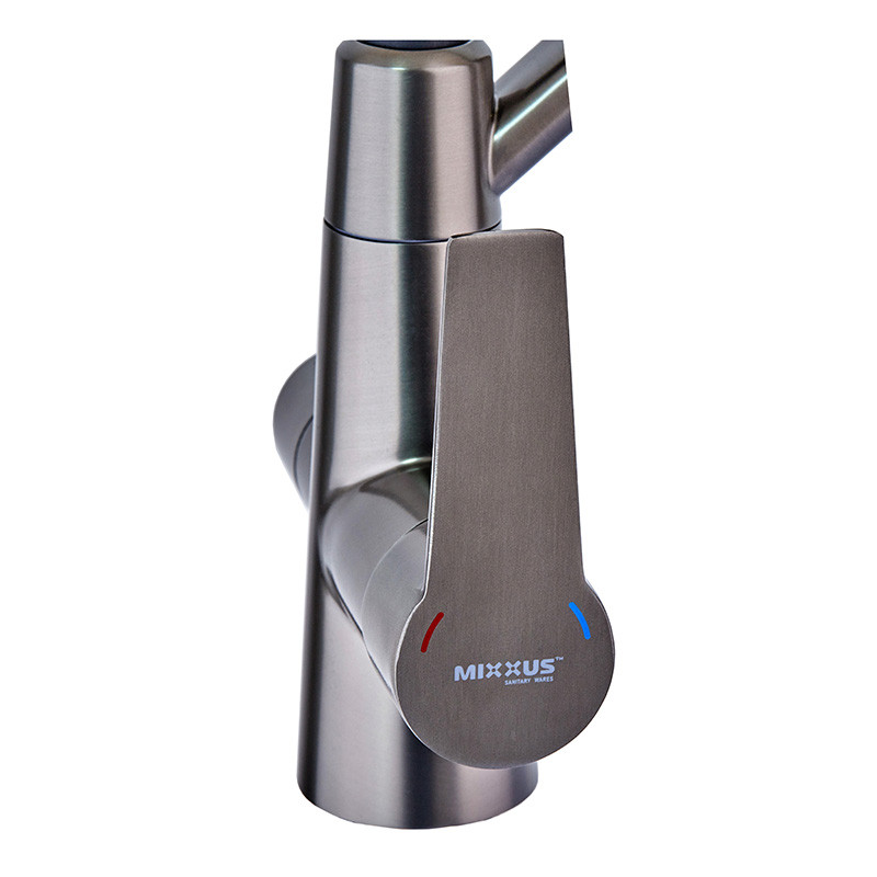 Кухонний змішувач на дві води Mixxus FUL-021 Graphite Refl.Black (нерж. сталь) (MI6115)