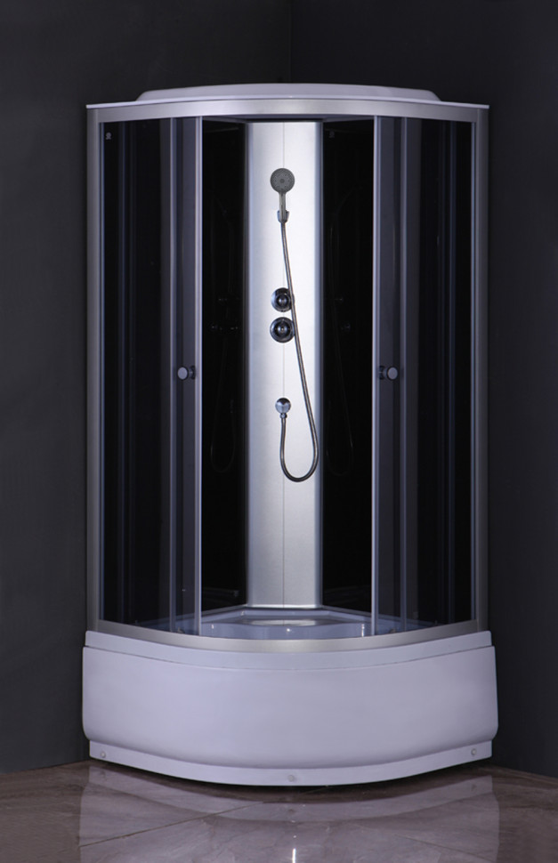 Бокс душовий без гідромасажу Mixxus STRONG SB01-90x90x215-GR SATIN з високим піддоном (MI6885)