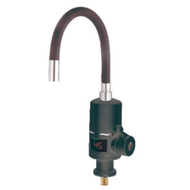 Водонагрівач 3,3 kW проточний ZERIX ELW06-EF-2BLACK (ELW06-EF-B BLACK) з індик. темп., рефлекторний вилив, на мийку (колір чорний) (ZX5033)