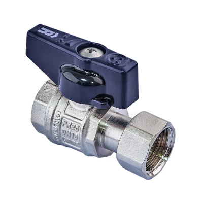 Кран кульовий Roho R115-050B -1/2&quot;х1/2&quot; прямий Н/Г, ручка &quot;метелик&quot; чорна (RO0232)