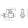 Кран кульовий Roho R115-050 -1/2"х1/2" ВВ прямий Н/Г, ручка "метелик" червона (RO0231)