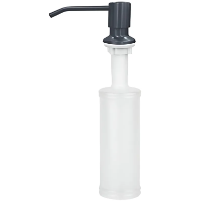 Дозатор для рідкого мила врізний ZERIX DIS-01.SUS NANO-BLACK з нержавіючої сталі SUS304 300 мл (ZX5885)