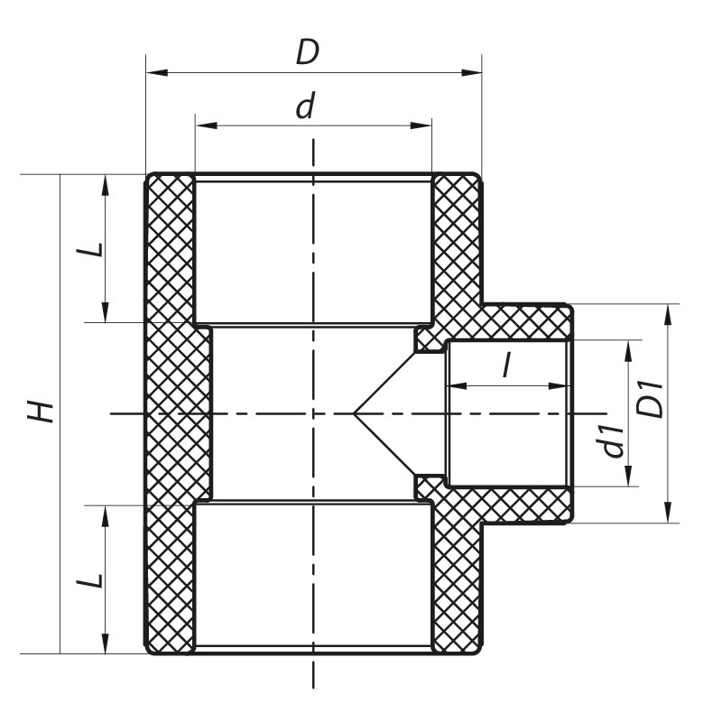 Трійник редукційний 50x20x50 PPR Koer K0047.PRO (KP0056)