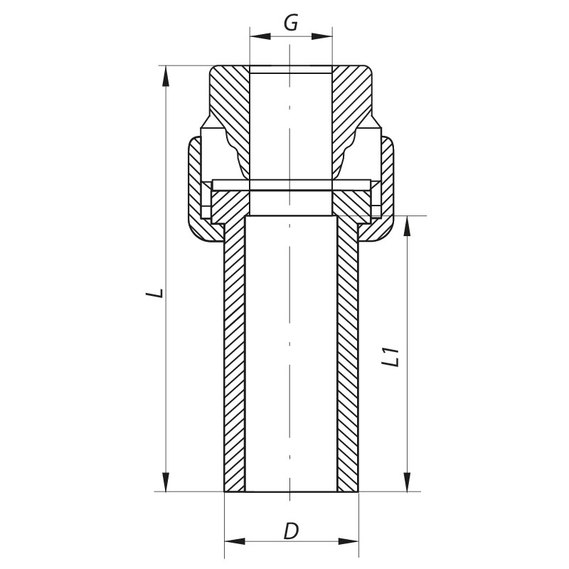 Розбірне різьбове з'єднання ВР 32x1F PPR Koer K0236.PRO (KP2601)