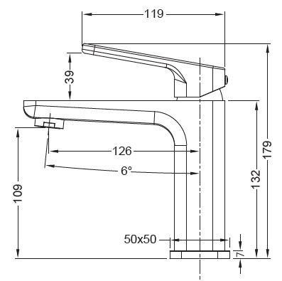 Змішувач для умивальника Koer KB-10031-01 (KR5430)