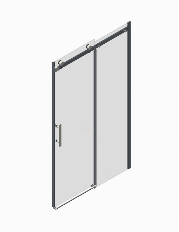 Двері у нішу розсувні KOER SR SD01-120x200-TR-12 прозоре скло EASY CLEAN 8мм матове золото (KR5377)