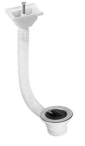 Злив для кухонної мийки з переливом горизонтальним 11/2*70 mm HC17PDR