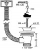 Злив для кухонної мийки з переливом горизонтальним 11/2*70 mm HC17PDR
