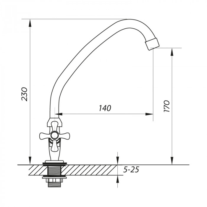 Монокран на одну воду Zerix TZF 605 (ZX0093)