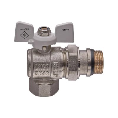 Кран кульовий з американкою Nolf classic NFC.983-08-3/4&quot; FM ГШМ WHITE кутовий &quot;антипротікання&quot; (NF3163)