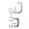 Сифон для кухні MIXXUS SK-07-A 3 1/2"x40 з нержавіючою сіткою, гнучким круглим переливом (MI8198)
