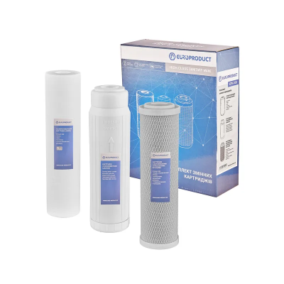 Комплект змінних картриджів Europroduct EPV-100 (ППР 5мкм+пом'якшення+спресоване вугілля) (EP5454)