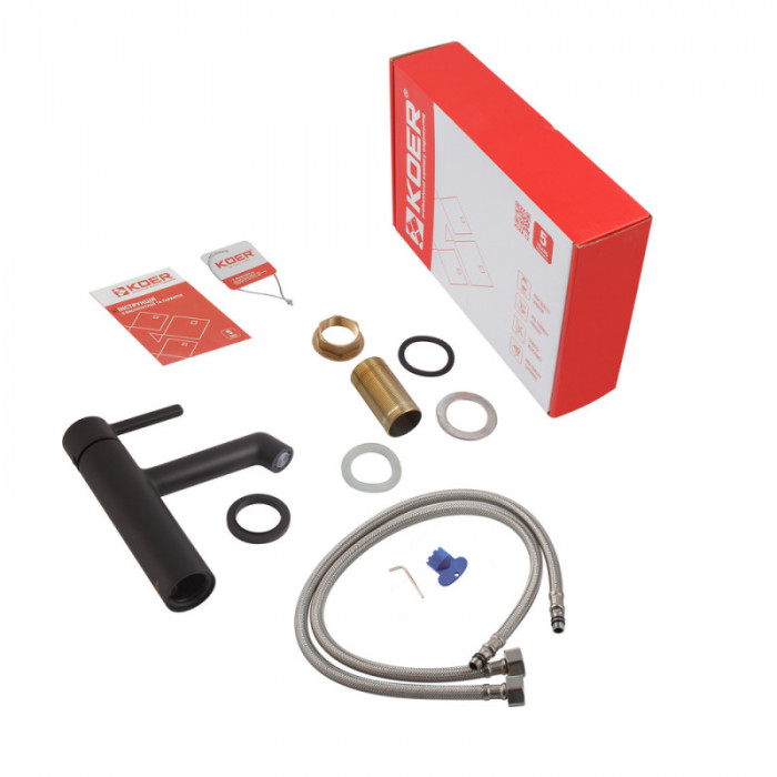 Змішувач для умивальника Koer KB-10029-05 Колір чорний (KR5487)