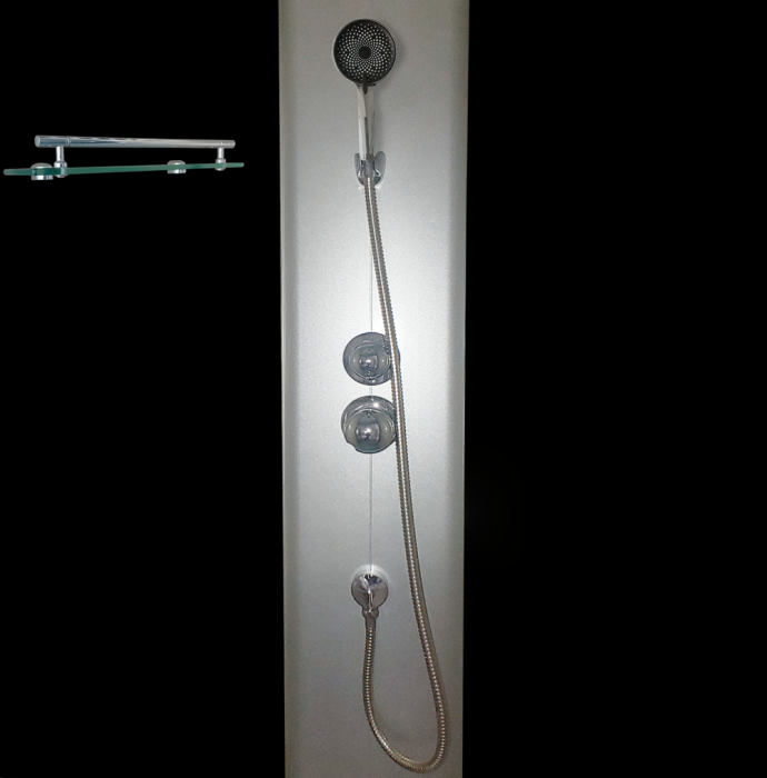 Бокс душовий без гідромасажу Mixxus STRONG SB01-90x90x215-GR SATIN з високим піддоном (MI6885)