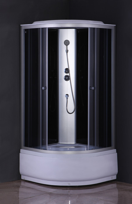 Бокс душовий без гідромасажу Mixxus STRONG SB01-90x90x215-GR SATIN з високим піддоном (MI6885)