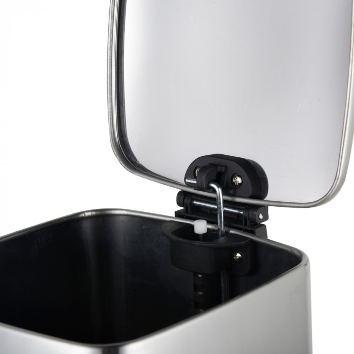 Відро для сміття з плавним закриттям квадратне Zerix Kubix-TC0108 SS Color 8л колір нержавійка (ZX5891)